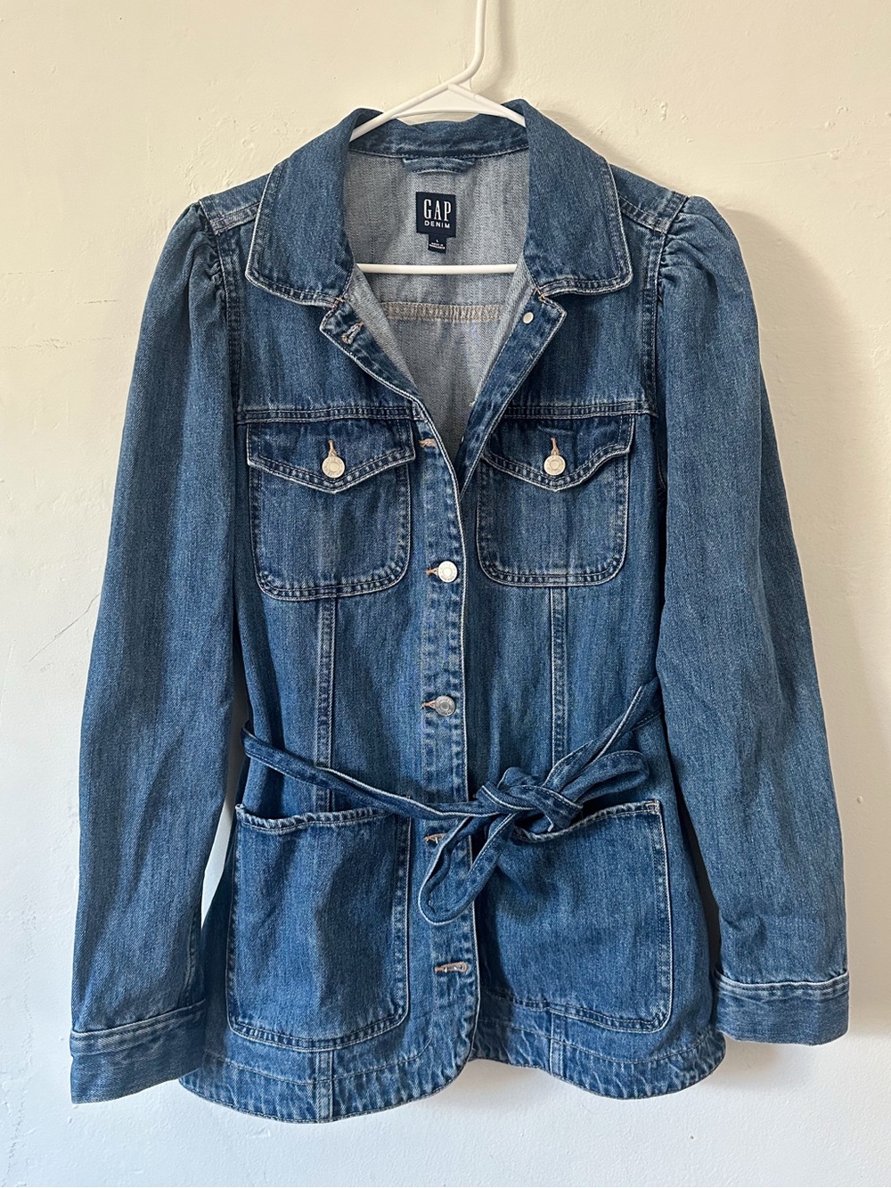 GAP Blue Denim Belted Utility Jacket